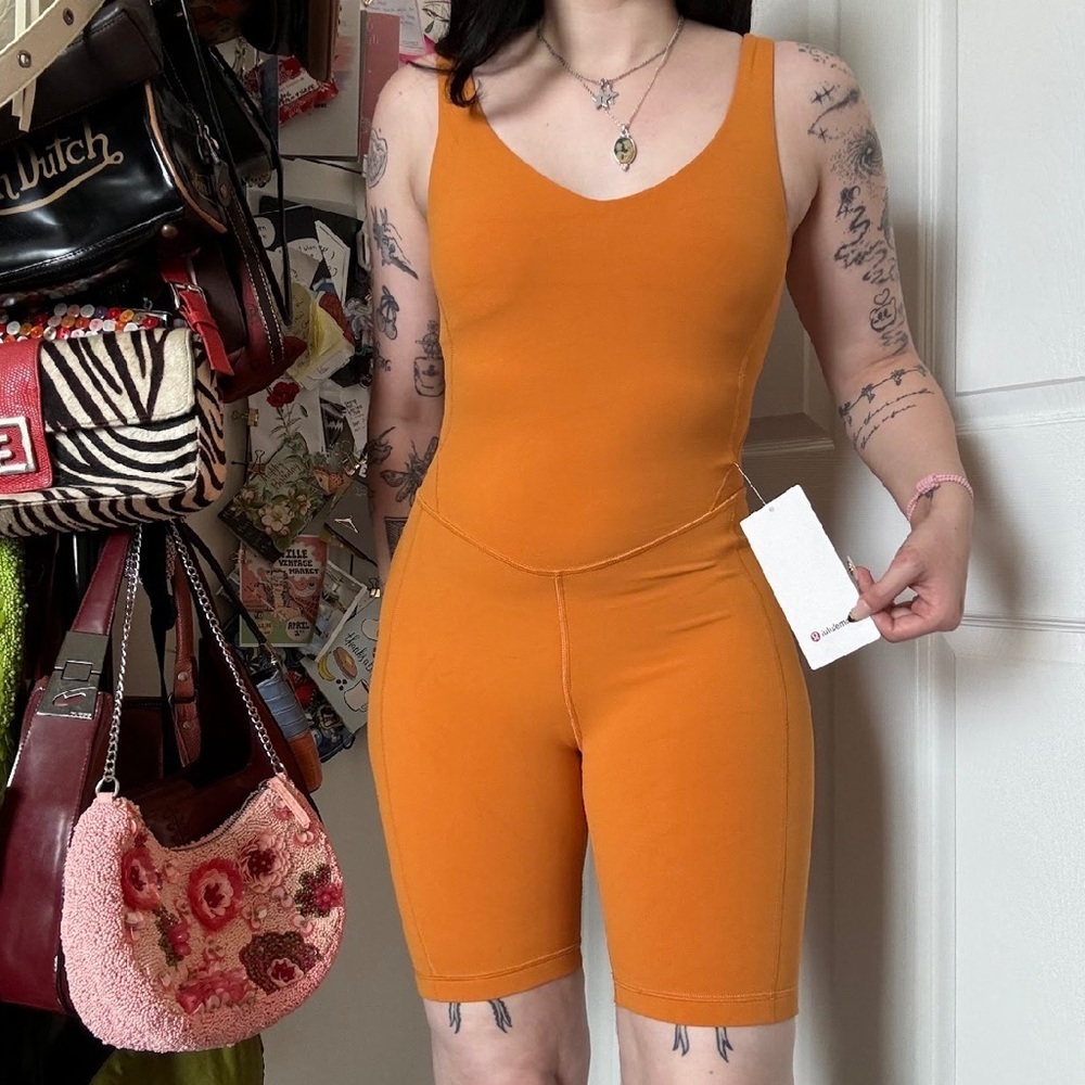 NWT LULULEMON ORANGE ALIGN BODYSUIT SMALL - Picture 2 of 4